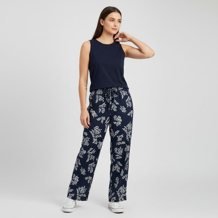 Women's Printed Sleeveless Top and Pants Set-Bon Voyage Vintage