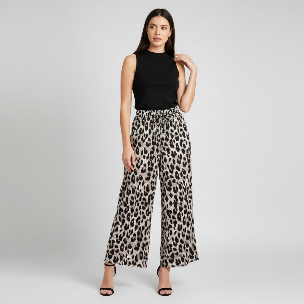 Women's Printed Sleeveless Top and Pants Set-Bon Voyage Vintage