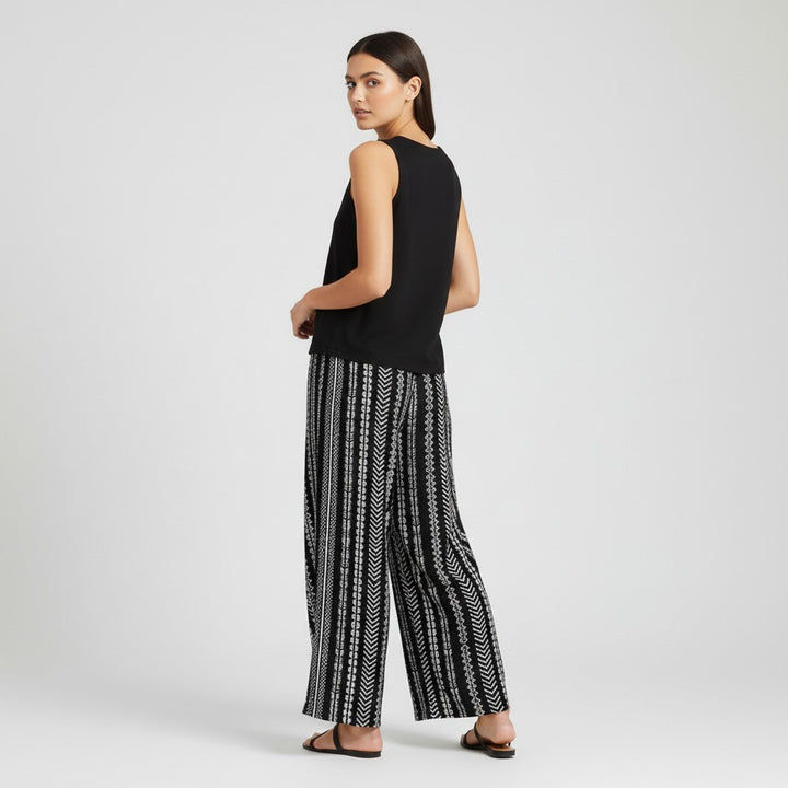 Women's Printed Sleeveless Top and Pants Set-Bon Voyage Vintage