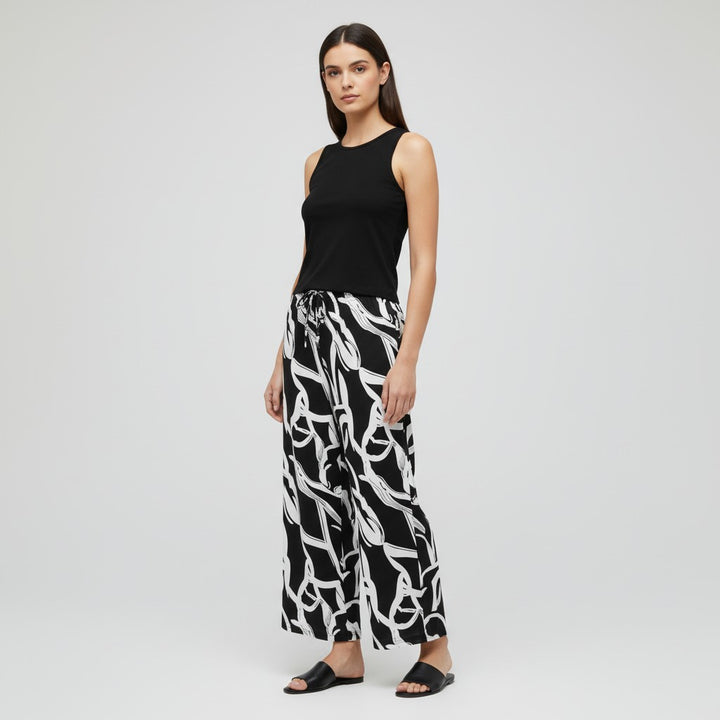 Women's Printed Sleeveless Top and Pants Set-Bon Voyage Vintage