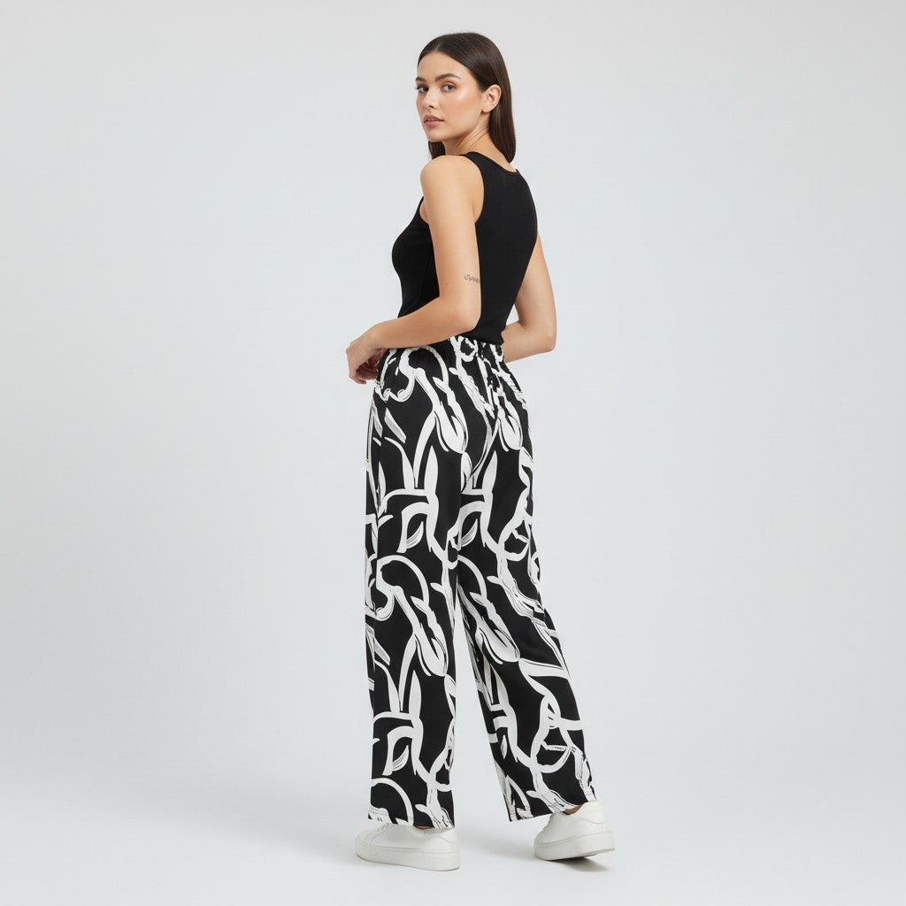 Women's Printed Sleeveless Top and Pants Set-Bon Voyage Vintage