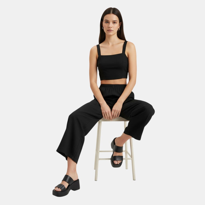 Women's Sleeveless Camisole Top and Wide Leg Pants Set-Bon Voyage Vintage