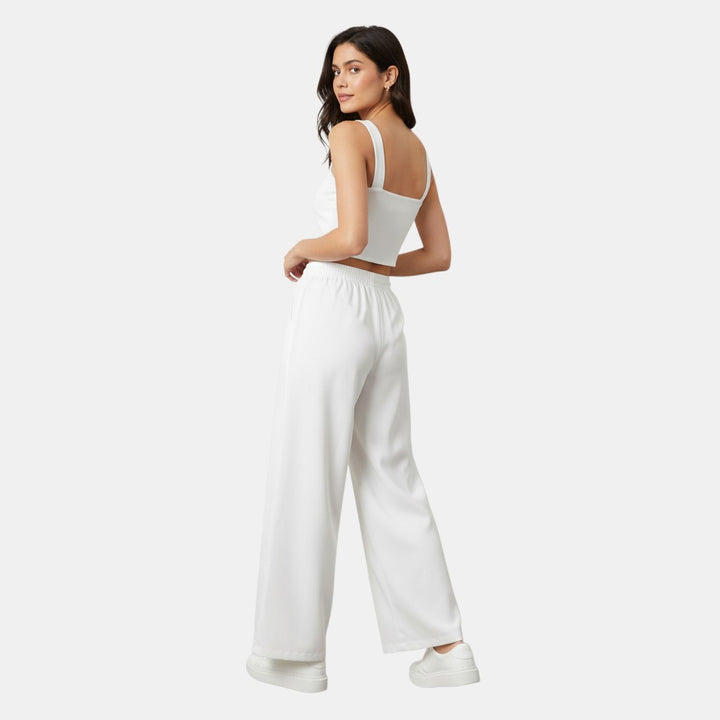 Women's Sleeveless Camisole Top and Wide Leg Pants Set-Bon Voyage Vintage