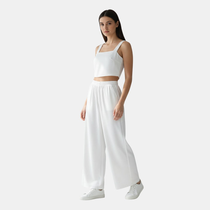 Women's Sleeveless Camisole Top and Wide Leg Pants Set-Bon Voyage Vintage