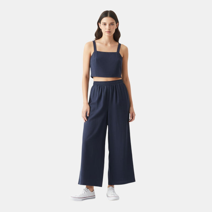 Women's Sleeveless Camisole Top and Wide Leg Pants Set-Bon Voyage Vintage