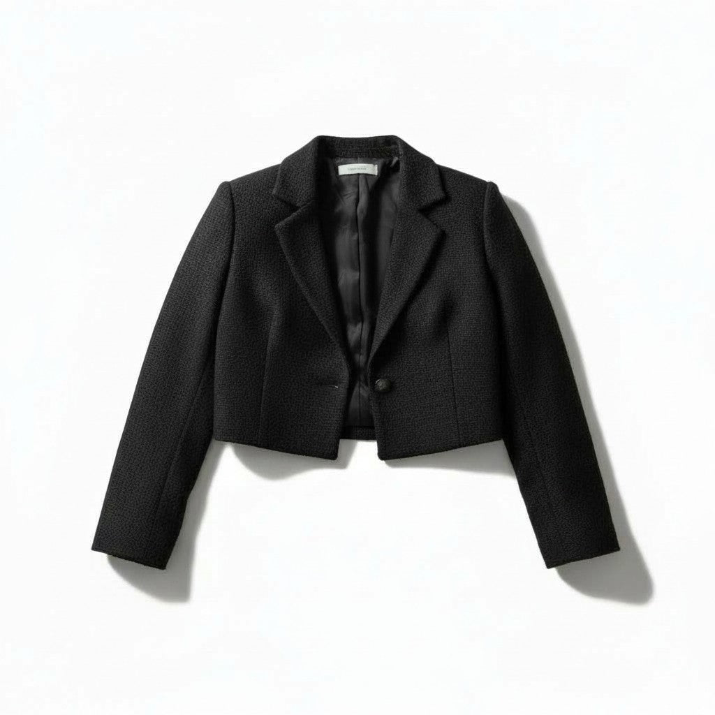 Women’s Solid Color Crop Blazer-Bon Voyage Vintage