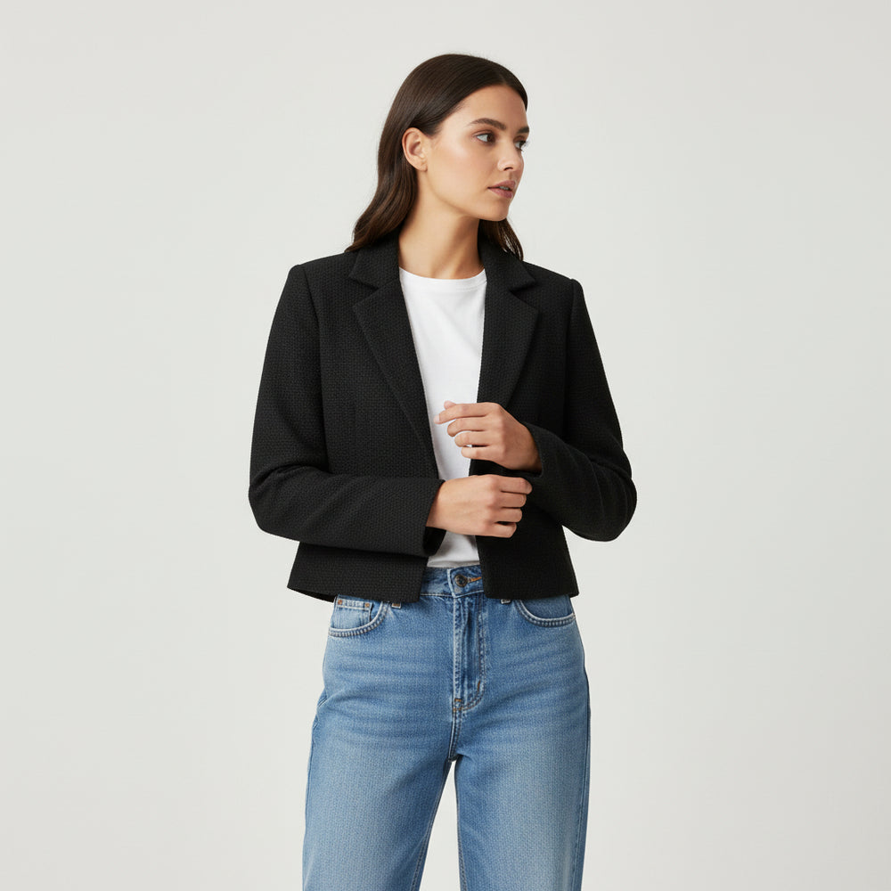 Women’s Solid Color Crop Blazer-Bon Voyage Vintage