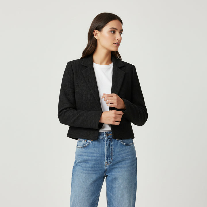 Women’s Solid Color Crop Blazer-Bon Voyage Vintage