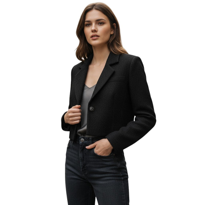 Women’s Solid Color Crop Blazer-Bon Voyage Vintage