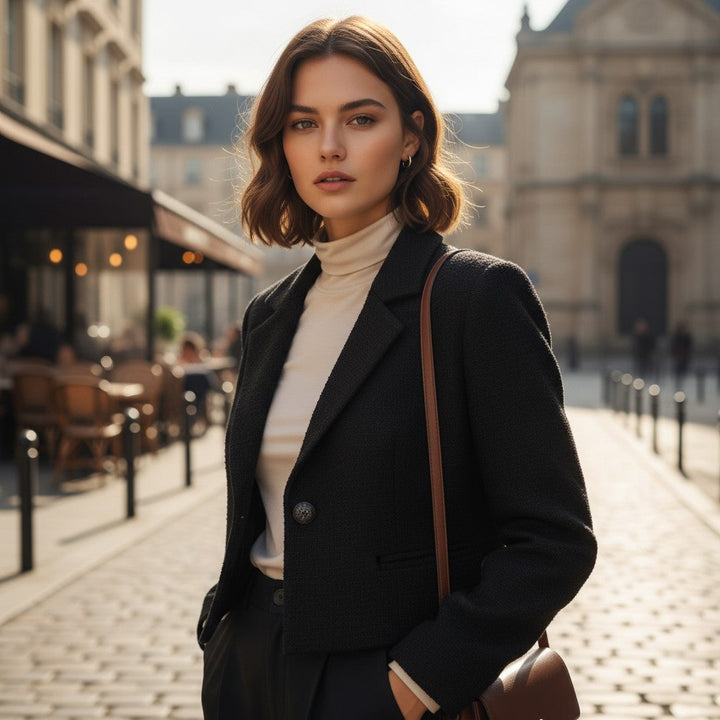 Women’s Solid Color Crop Blazer-Bon Voyage Vintage