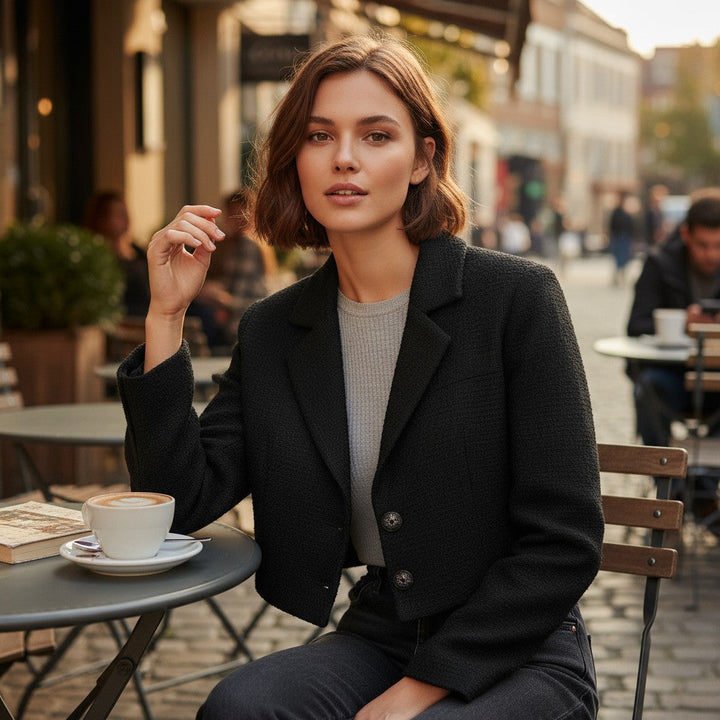 Women’s Solid Color Crop Blazer-Bon Voyage Vintage