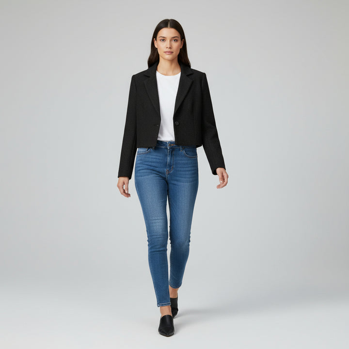 Women’s Solid Color Crop Blazer-Bon Voyage Vintage