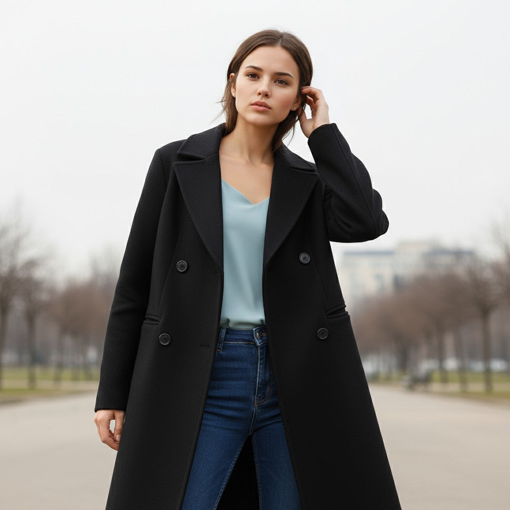 Women’s Solid Color Thick Coat-Bon Voyage Vintage
