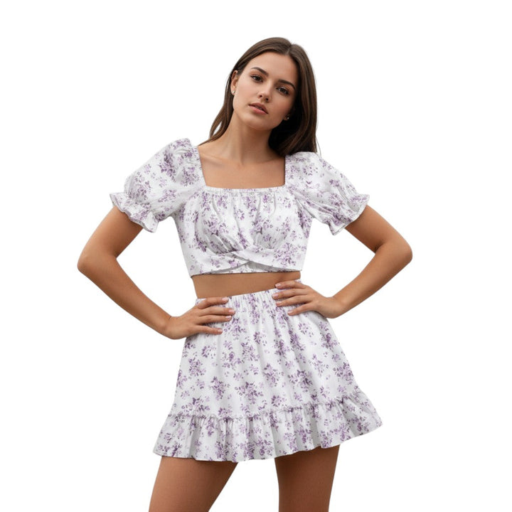 Women's Two-Piece Ditsy Floral Print Set-Bon Voyage Vintage