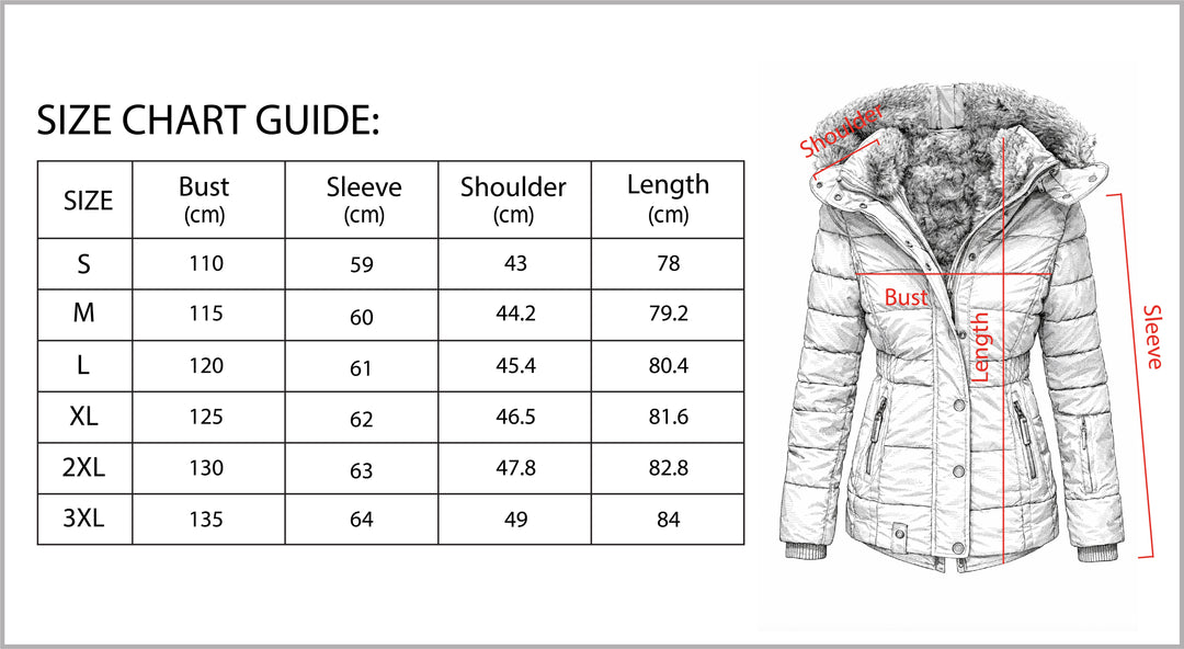 Women’s Winter Jacket with Faux Fur Trim Collar-Bon Voyage Vintage