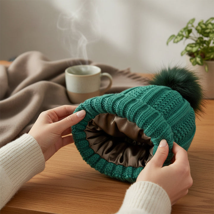 Women’s Winter Knitted Pom-Pom Beanie-Bon Voyage Vintage