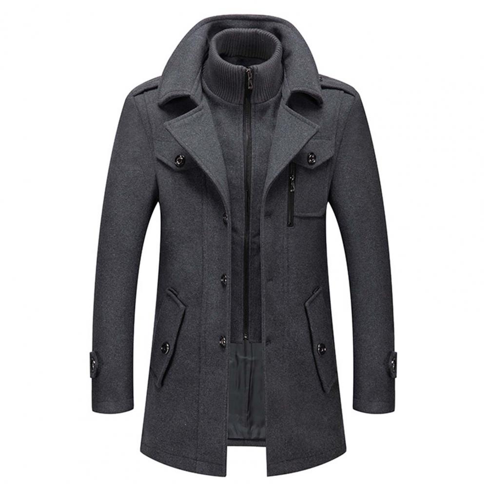 Wool Blend Winter Coat For Men-Bon Voyage Vintage