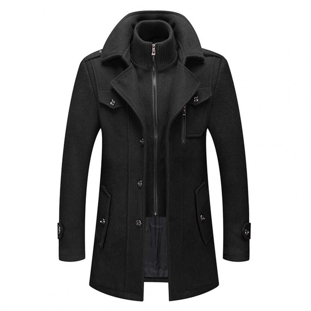 Wool Blend Winter Coat For Men-Bon Voyage Vintage