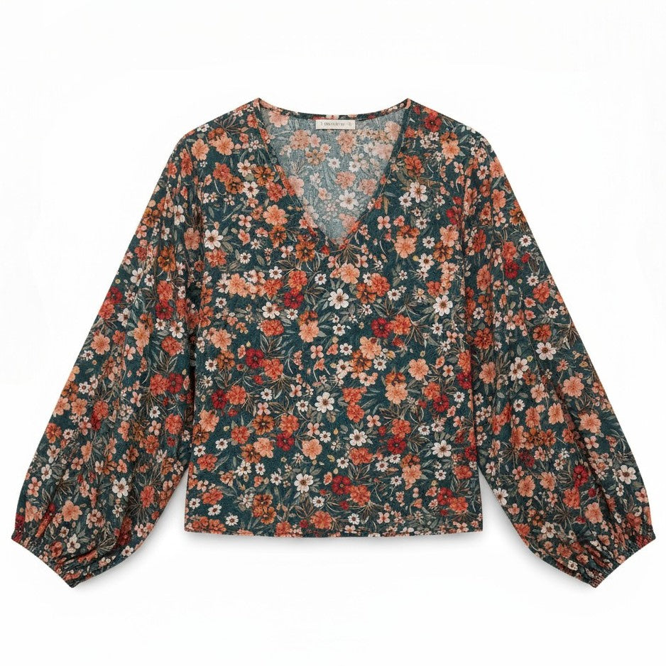 Women's Floral Print Long Sleeve Pullover