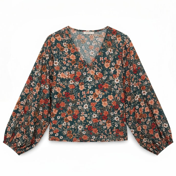 Women's Floral Print Long Sleeve Pullover