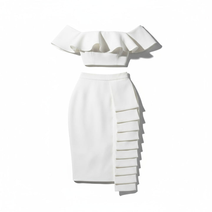 Asymmetric Midi Skirt Two-Piece Set