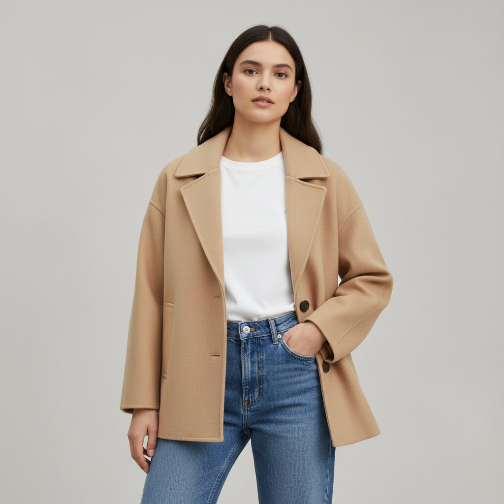 Fall Winter Lapel Woolen Office Coat